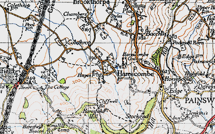 Old map of Harescombe in 1946
