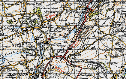 Old map of Harewood Hill in 1947