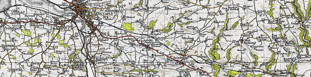 Old map of Harford in 1946