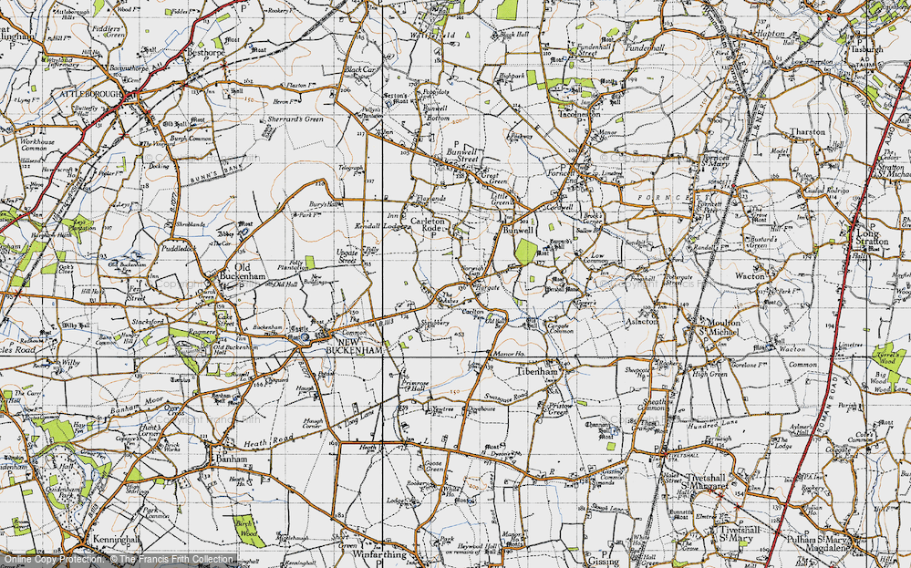 Old Map of Historic Map covering Norwich Gap in 1946