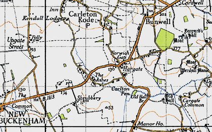 Old map of Hargate in 1946