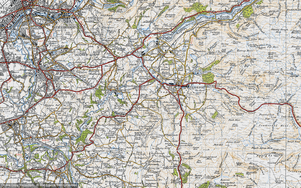 Old Map of Hargate Hill, 1947 in 1947