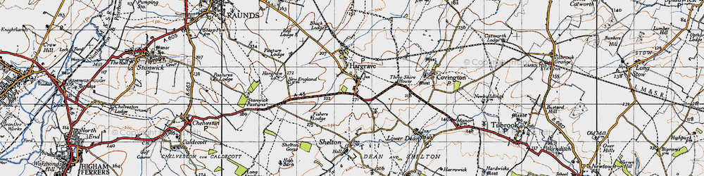 Old map of Hargrave in 1946