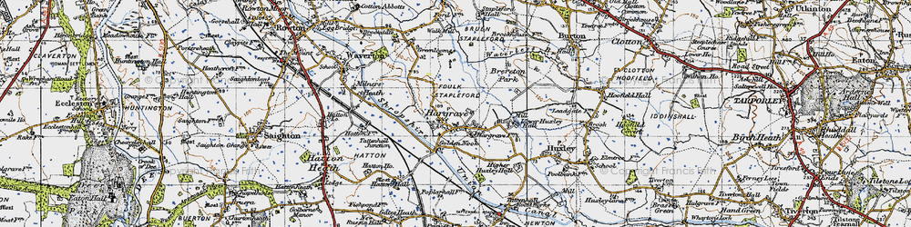Old map of Hargrave in 1947