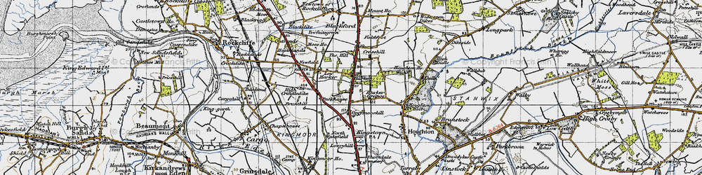 Old map of Harker in 1947