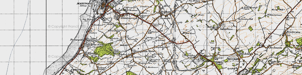 Old map of Harker Marsh in 1947
