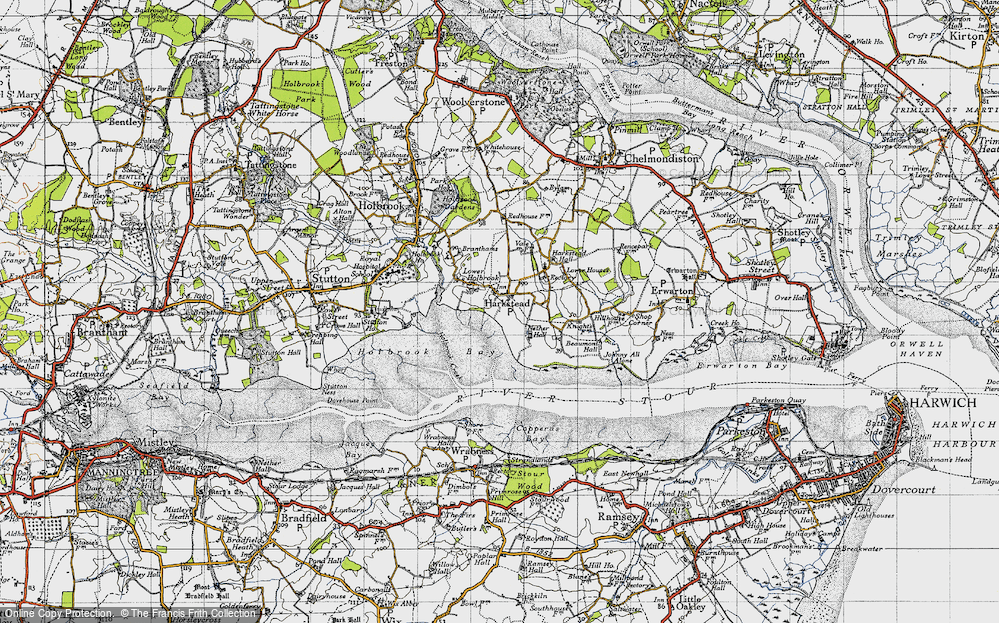 Old Map of Harkstead, 1946 in 1946