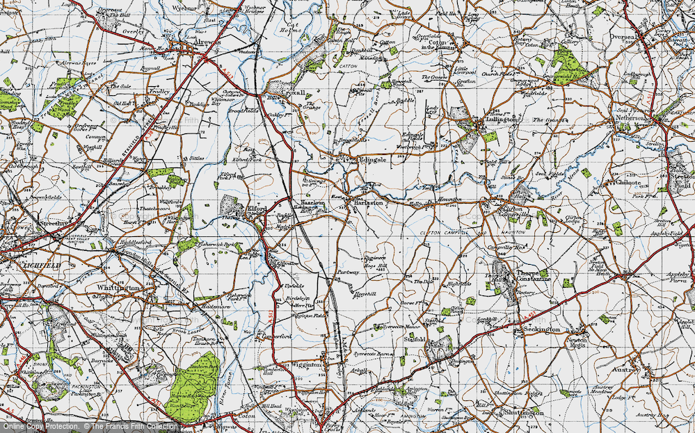 Old Map of Harlaston, 1946 in 1946