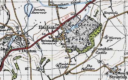 Old map of Harlaxton in 1946