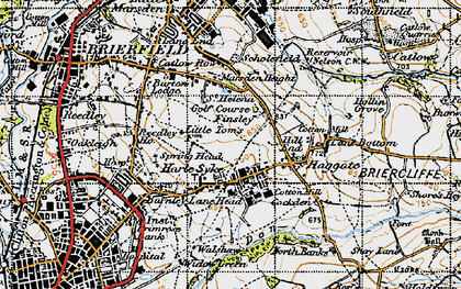 Old map of Harle Syke in 1947