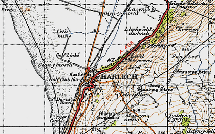 Old map of Harlech in 1947
