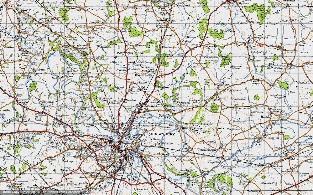 Old Map of Harlescott, 1947 in 1947