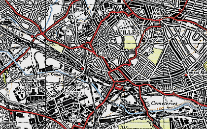 Old map of Harlesden in 1945