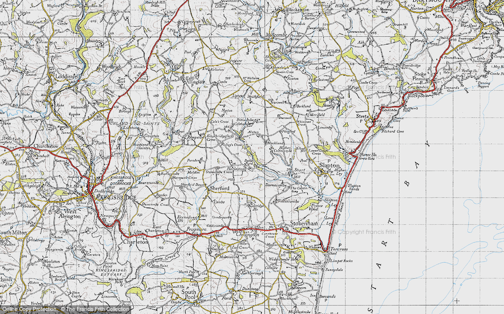 Old Map of Historic Map covering Alston in 1946