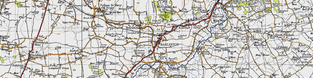 Old map of Harleston in 1946