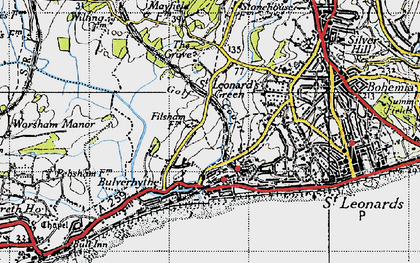 Old map of West St Leonards Sta in 1940