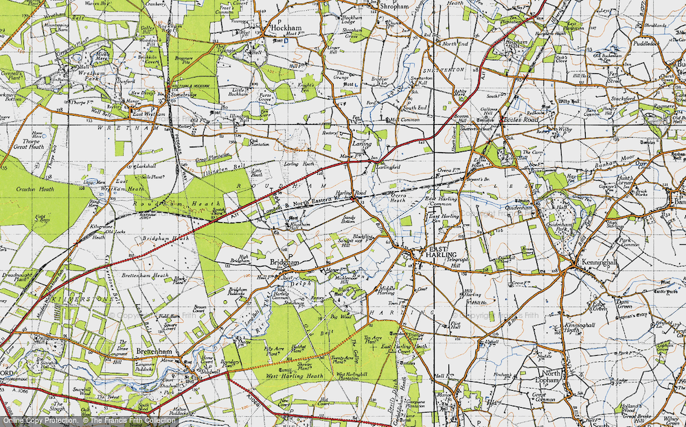 Old Map of Harling Road, 1946 in 1946
