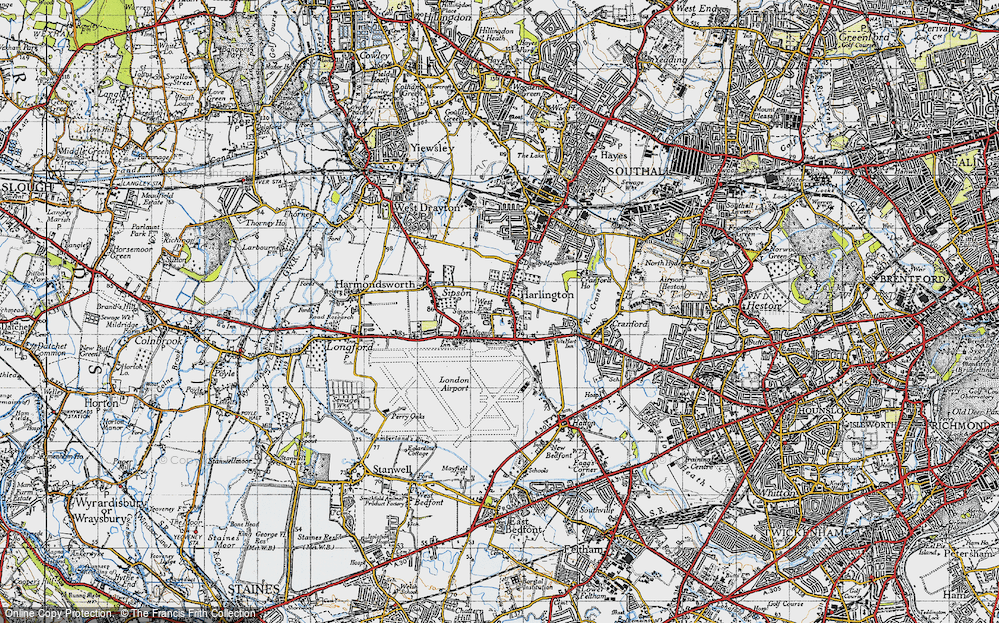 Old Map of Harlington, 1945 in 1945