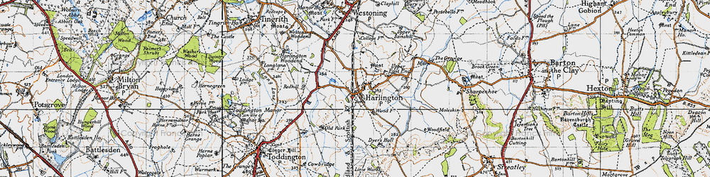 Old map of Harlington in 1946