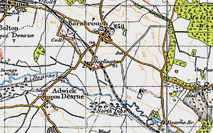 Old map of Harlington in 1947