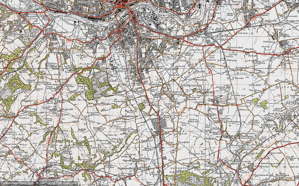 Old Map of Harlow Green, 1947 in 1947