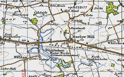 Old map of East Wallhouses in 1947