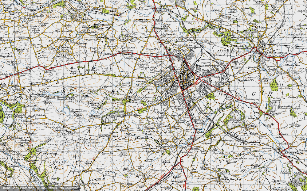 Old Map of Harlow Hill, 1947 in 1947