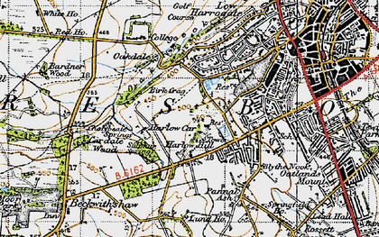 Old map of Harlow Hill in 1947