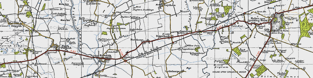 Old map of Bubwith Rail Trail in 1947