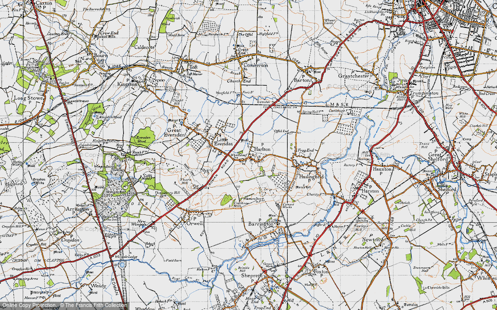 Old Map of Harlton, 1946 in 1946