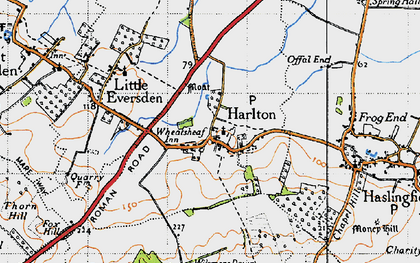 Old map of Harlton in 1946