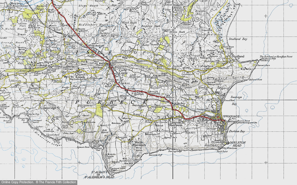 Old Map of Harman's Cross, 1940 in 1940