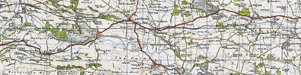 Old map of Harmby in 1947