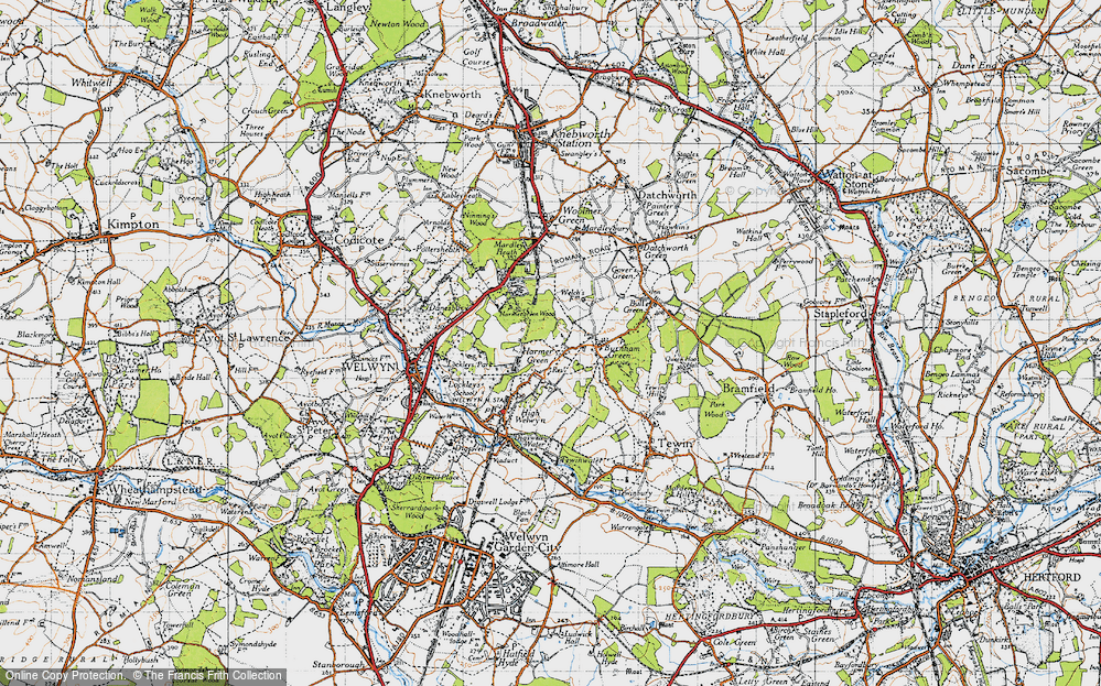 Old Map of Harmer Green, 1946 in 1946