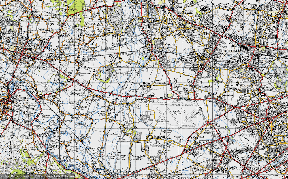 Old Map of Harmondsworth, 1945 in 1945