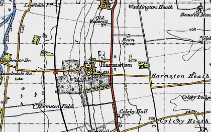 Old map of Harmston in 1947
