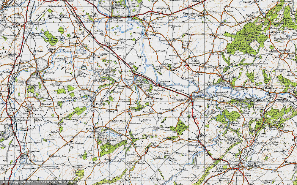 Old Map of Harnage, 1947 in 1947
