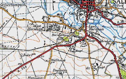 Old map of Harnham in 1940