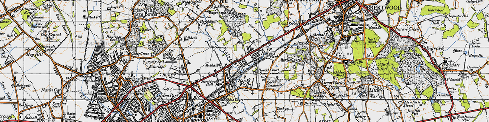Old map of Tylers Common in 1946