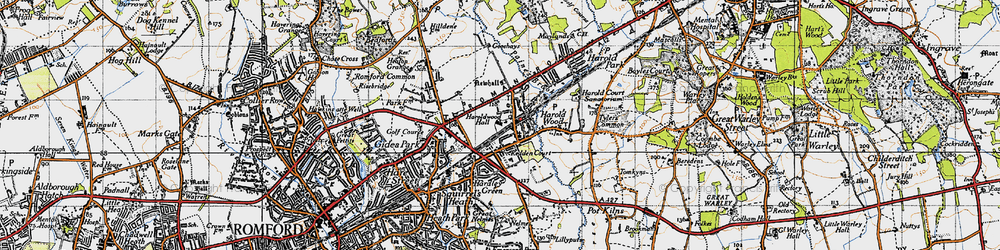 Old map of Harold Wood in 1946