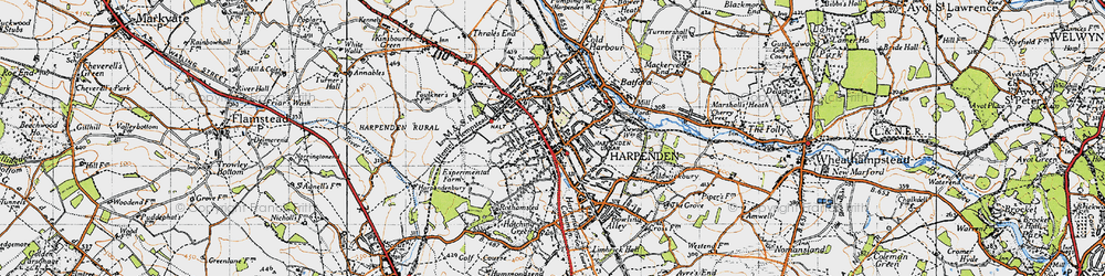 Old map of Harpenden in 1946