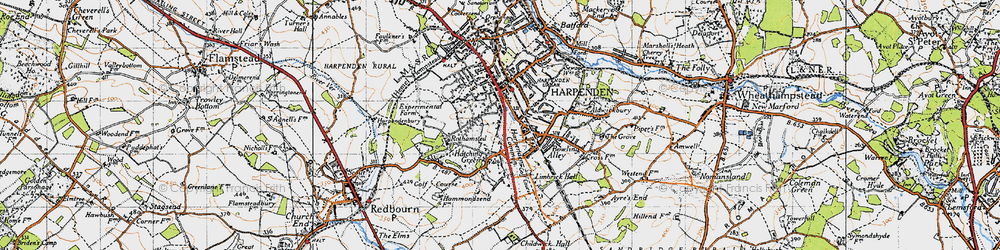 Old map of Harpenden Common in 1946