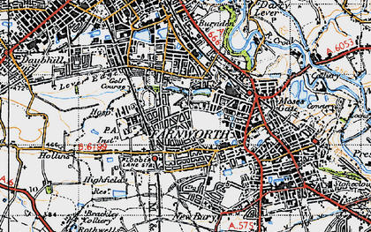Old map of Harper Green in 1947
