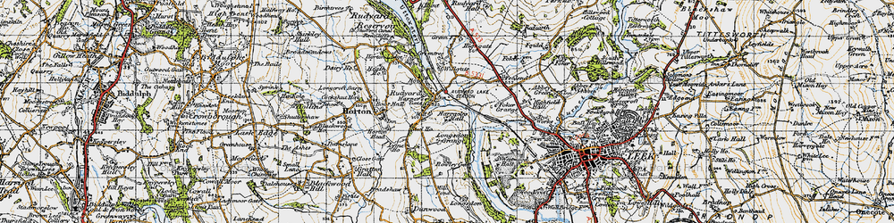 Old map of Harper's Gate in 1947