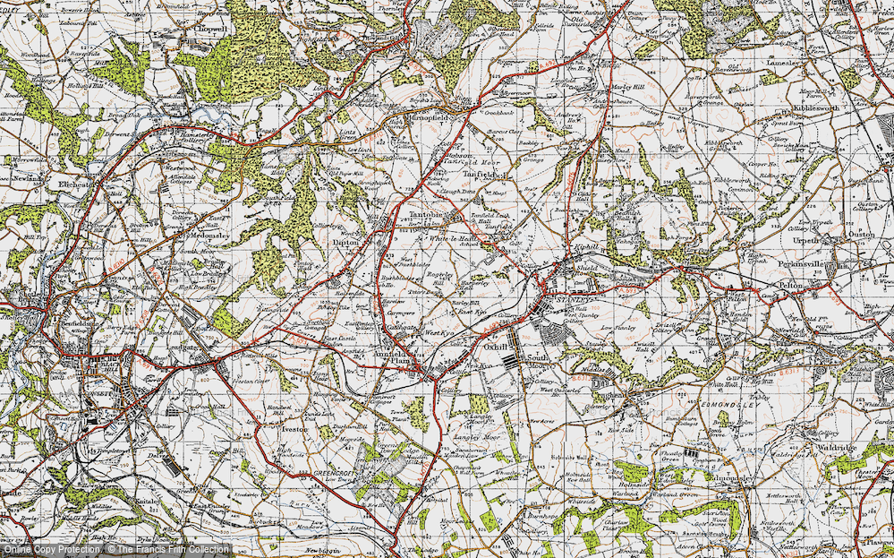 Old Map of Harperley, 1947 in 1947