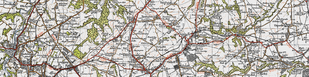 Old map of Harperley in 1947
