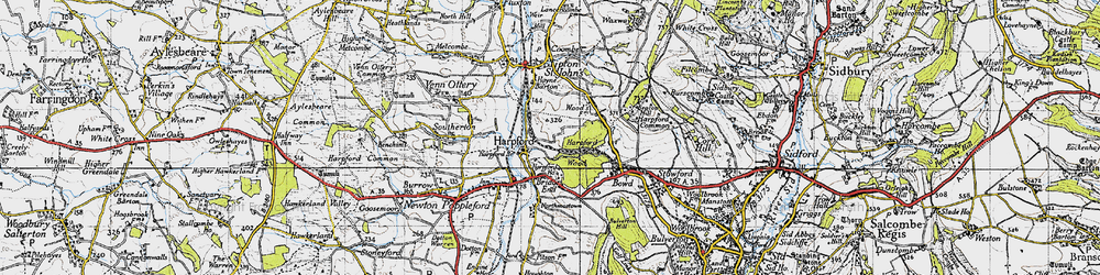 Old map of Harpford in 1946