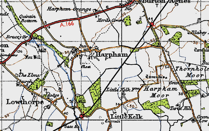 Old map of Little Kelk in 1947
