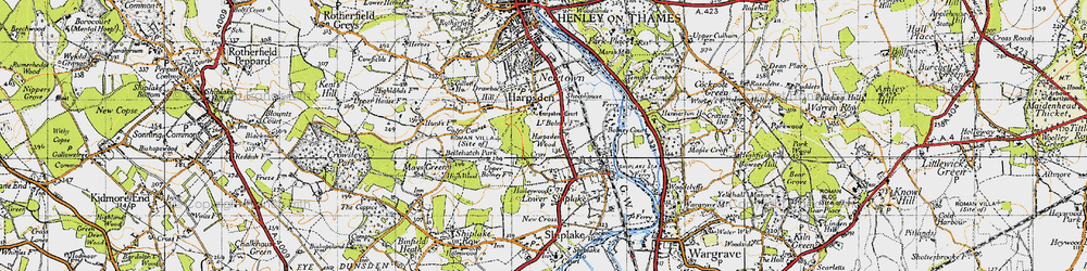Old map of Harpsden in 1947