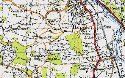 Old map of Harpsden Bottom in 1947